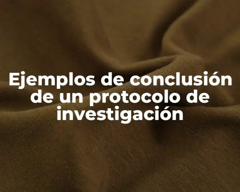 Ejemplos de conclusión de un protocolo de investigación