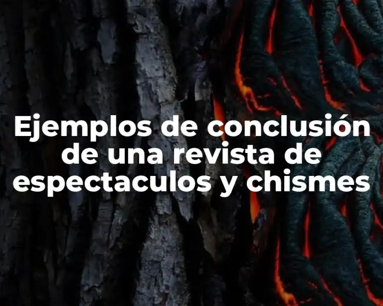 Ejemplos de conclusión de una revista de espectaculos y chismes