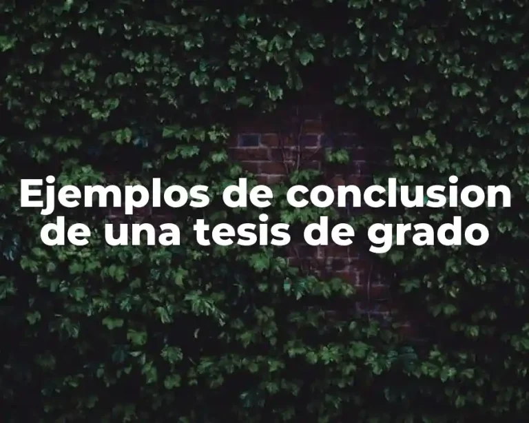 Ejemplos de conclusion de una tesis de grado
