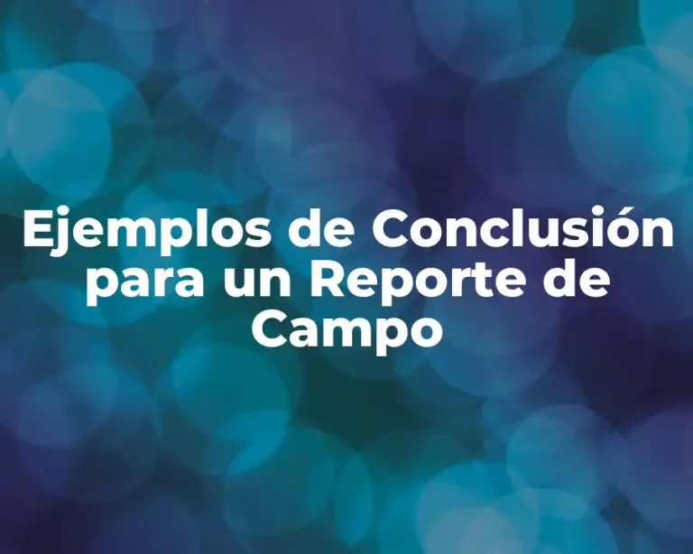Ejemplos de Conclusión para un Reporte de Campo
