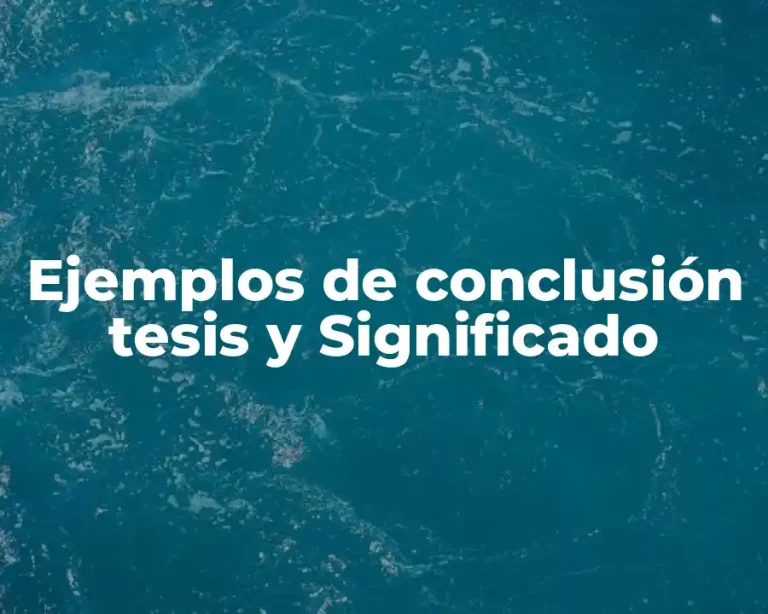 Ejemplos de conclusión tesis y Significado