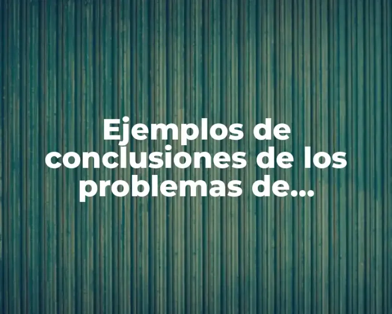Ejemplos de conclusiones de los problemas de aprendizaje