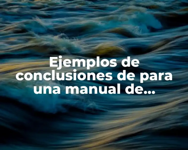 Ejemplos de conclusiones de para una manual de urgencias y Significado