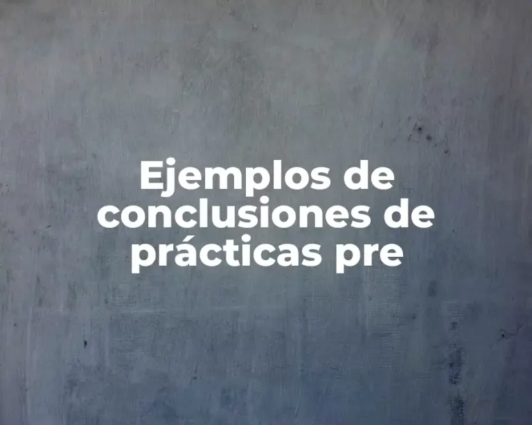 Ejemplos de conclusiones de prácticas pre
