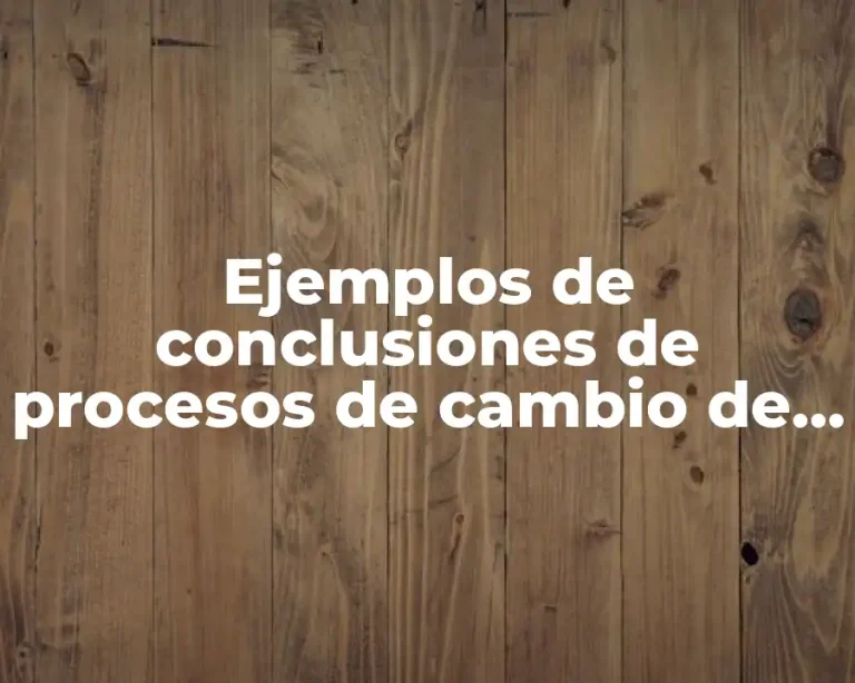 Ejemplos de conclusiones de procesos de cambio de forma