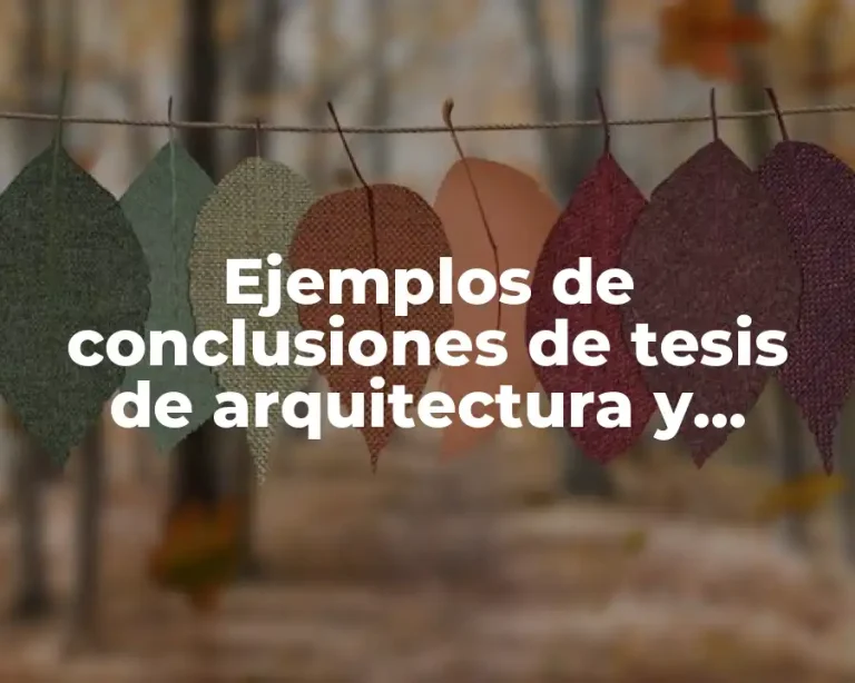 Ejemplos de conclusiones de tesis de arquitectura y Significado