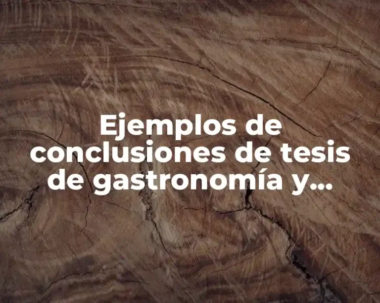 Ejemplos de conclusiones de tesis de gastronomía y Significado