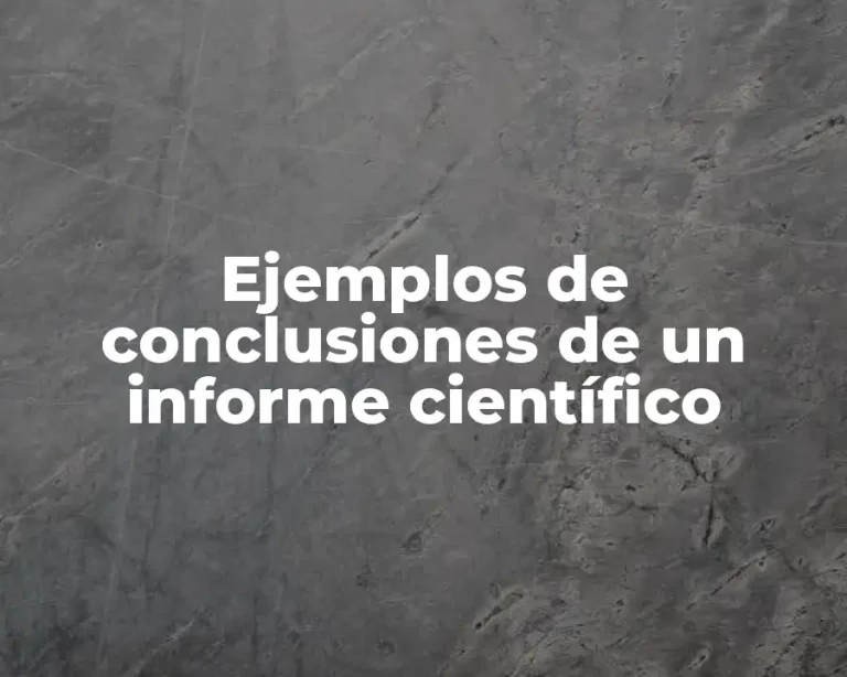 Ejemplos de conclusiones de un informe científico