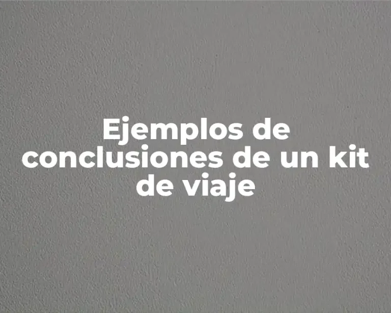 Ejemplos de conclusiones de un kit de viaje