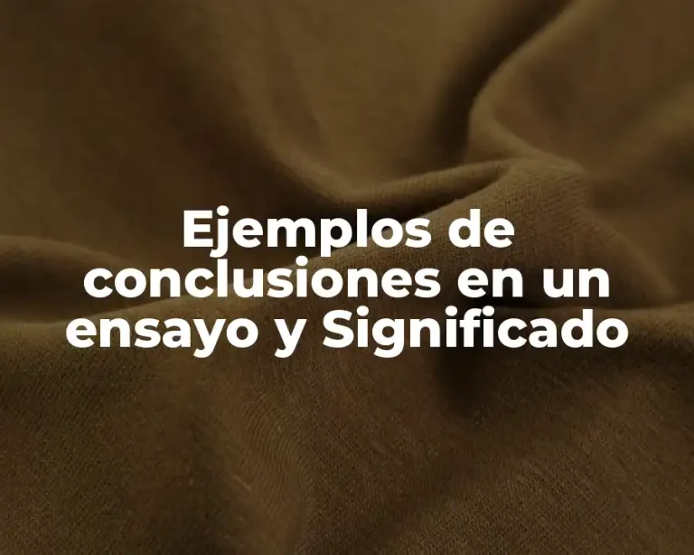 Ejemplos de conclusiones en un ensayo y Significado