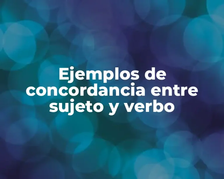 Ejemplos de concordancia entre sujeto y verbo
