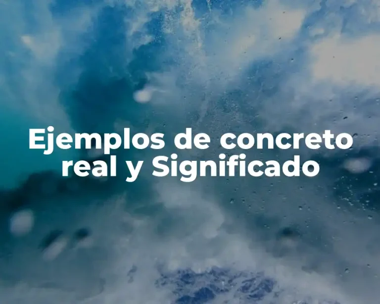 Ejemplos de concreto real y Significado