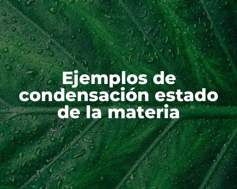 Ejemplos de condensación estado de la materia