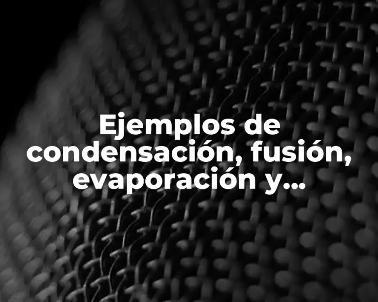 Ejemplos de condensación, fusión, evaporación y solidificación