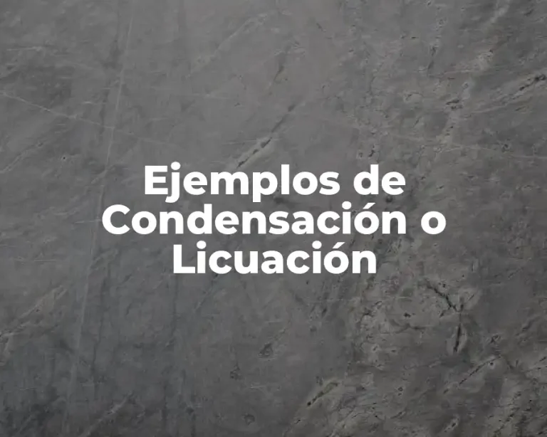 Ejemplos de Condensación o Licuación