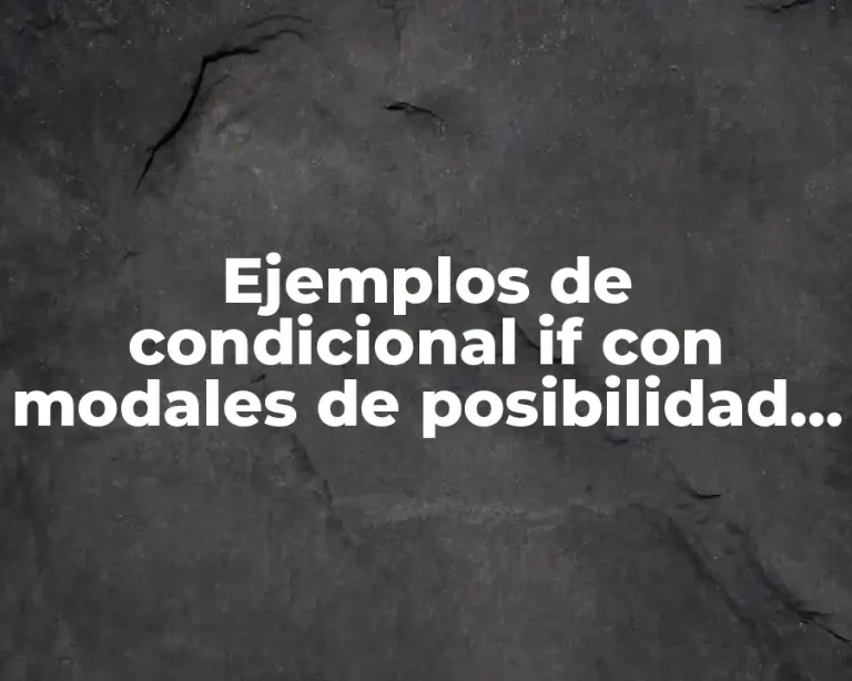 Ejemplos de condicional if con modales de posibilidad dwo i y Significado