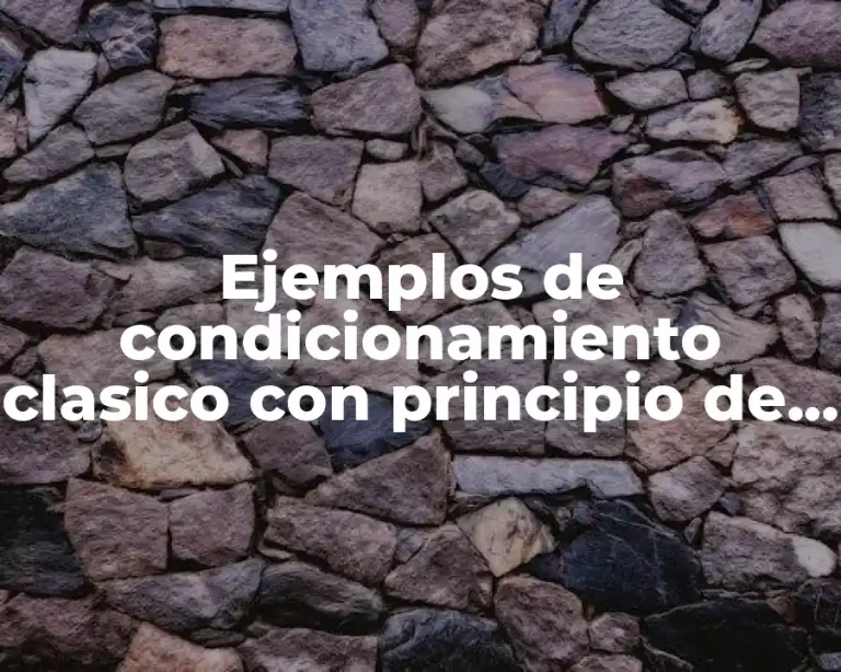 Ejemplos de condicionamiento clasico con principio de adquisicion