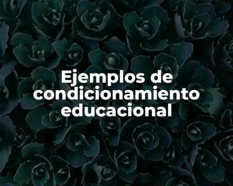 Ejemplos de condicionamiento educacional