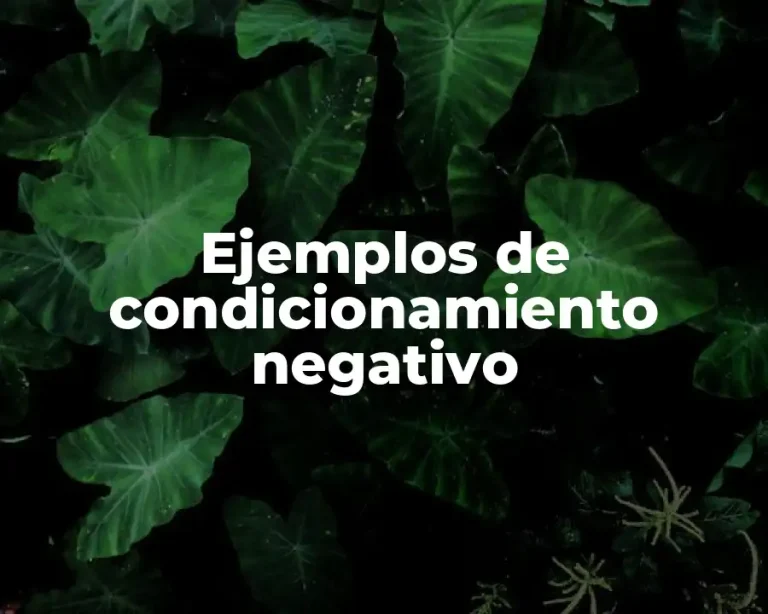 Ejemplos de condicionamiento negativo
