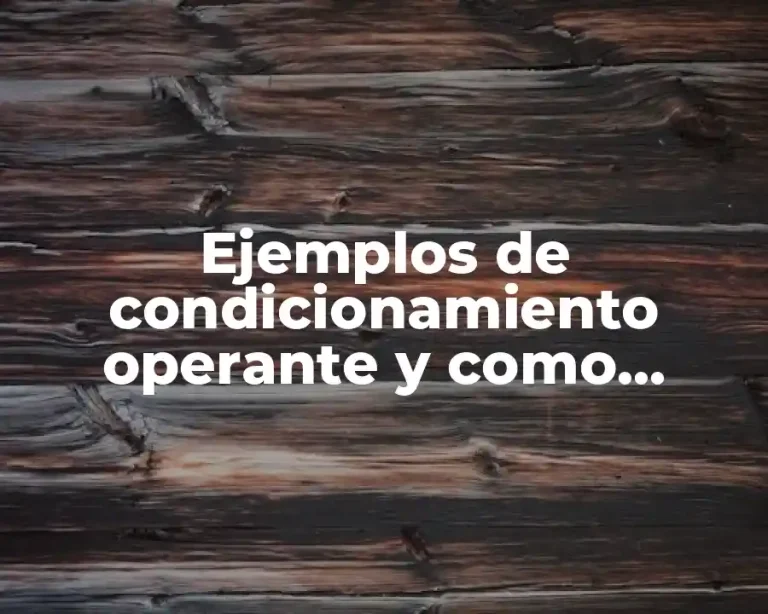Ejemplos de condicionamiento operante y como funciona