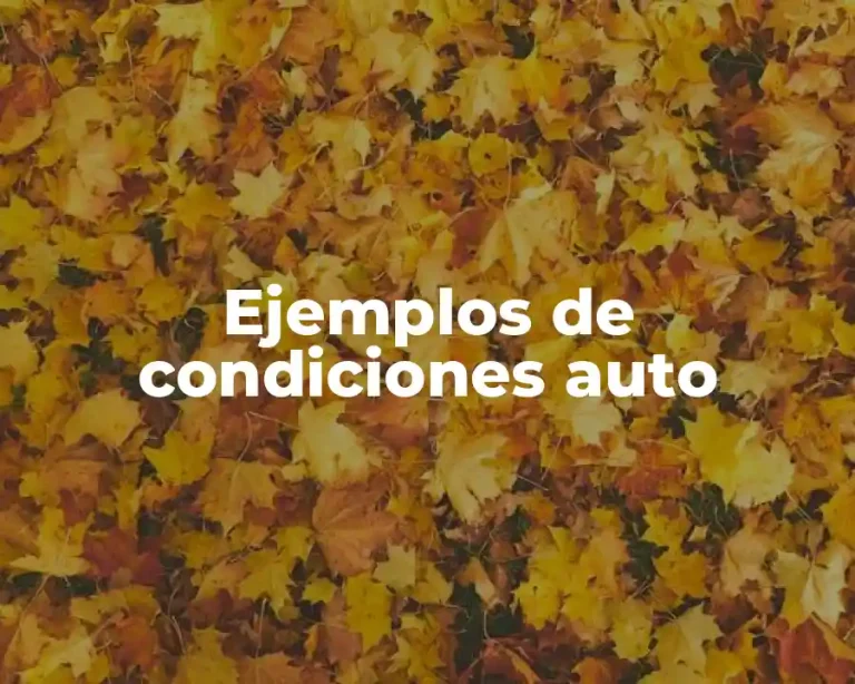 Ejemplos de condiciones auto