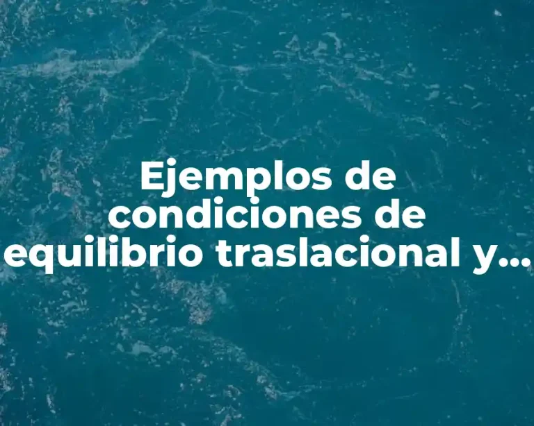Ejemplos de condiciones de equilibrio traslacional y rotacional y Significado