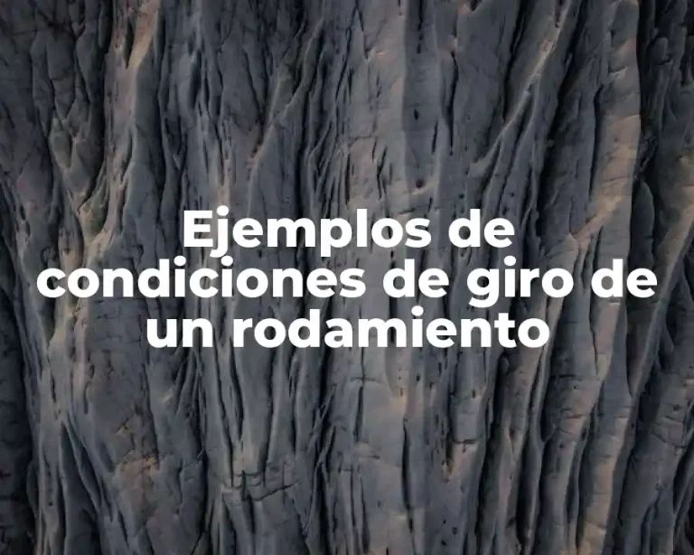 Ejemplos de condiciones de giro de un rodamiento