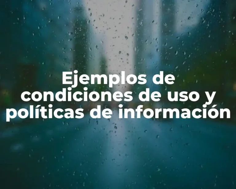 Ejemplos de condiciones de uso y políticas de información