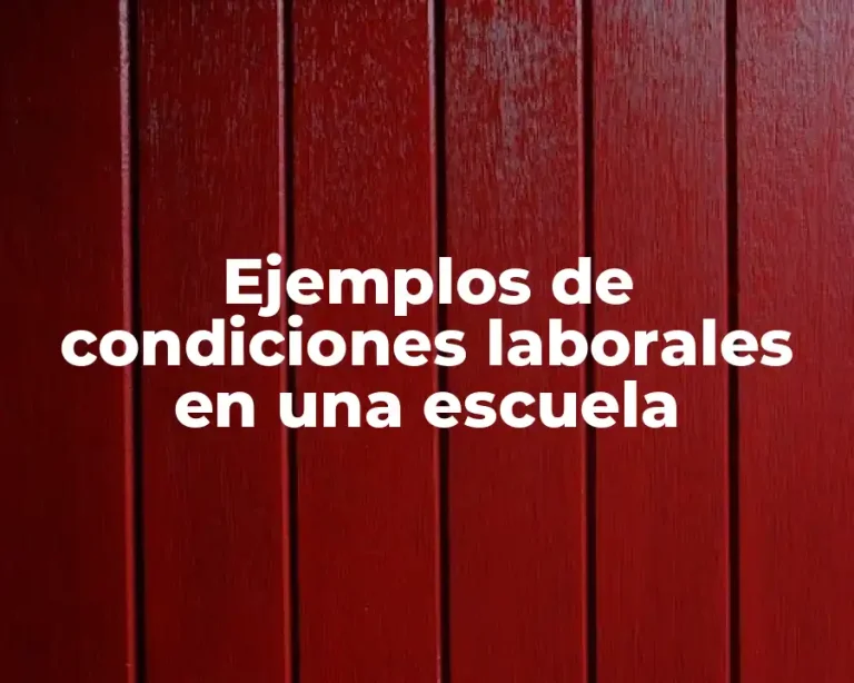 Ejemplos de condiciones laborales en una escuela