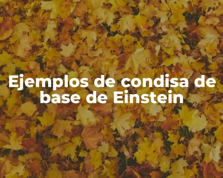 Ejemplos de condisa de base de Einstein
