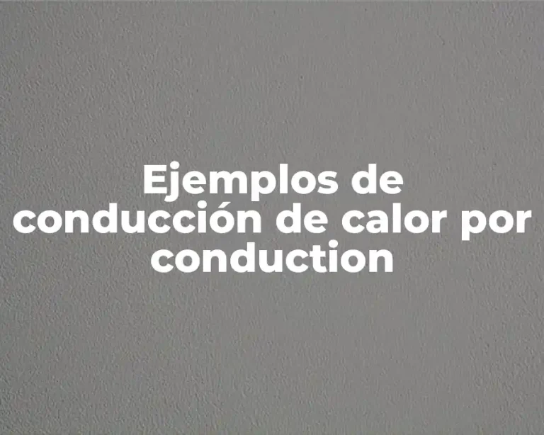 Ejemplos de conducción de calor por conduction