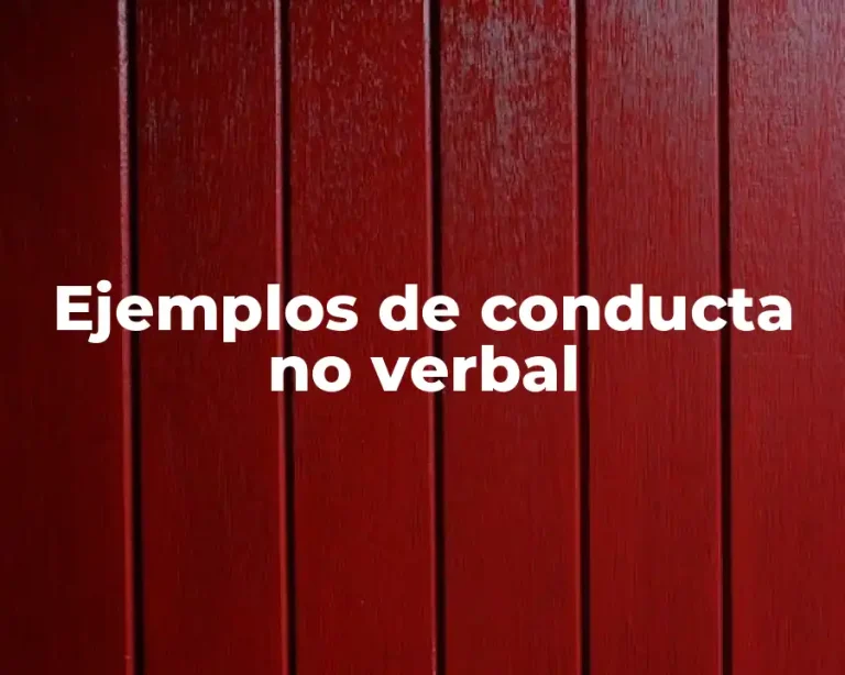 Ejemplos de conducta no verbal