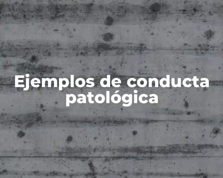 Ejemplos de conducta patológica