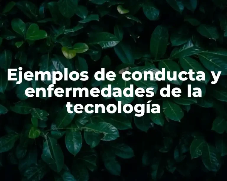 Ejemplos de conducta y enfermedades de la tecnología