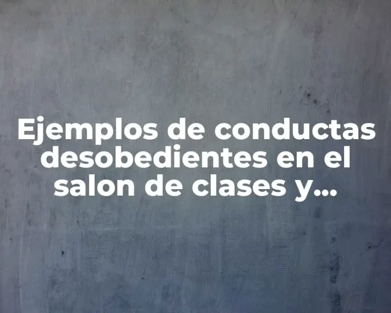 Ejemplos de conductas desobedientes en el salon de clases y Significado