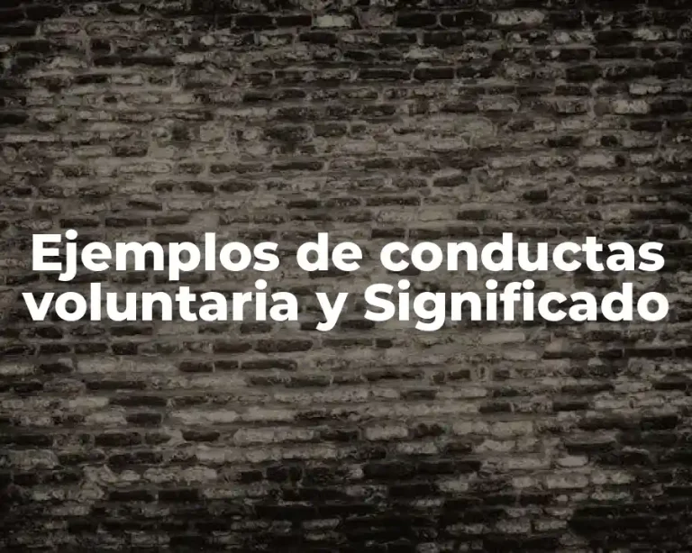 Ejemplos de conductas voluntaria y Significado