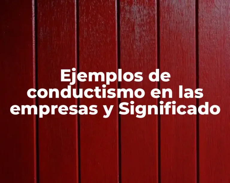 Ejemplos de conductismo en las empresas y Significado