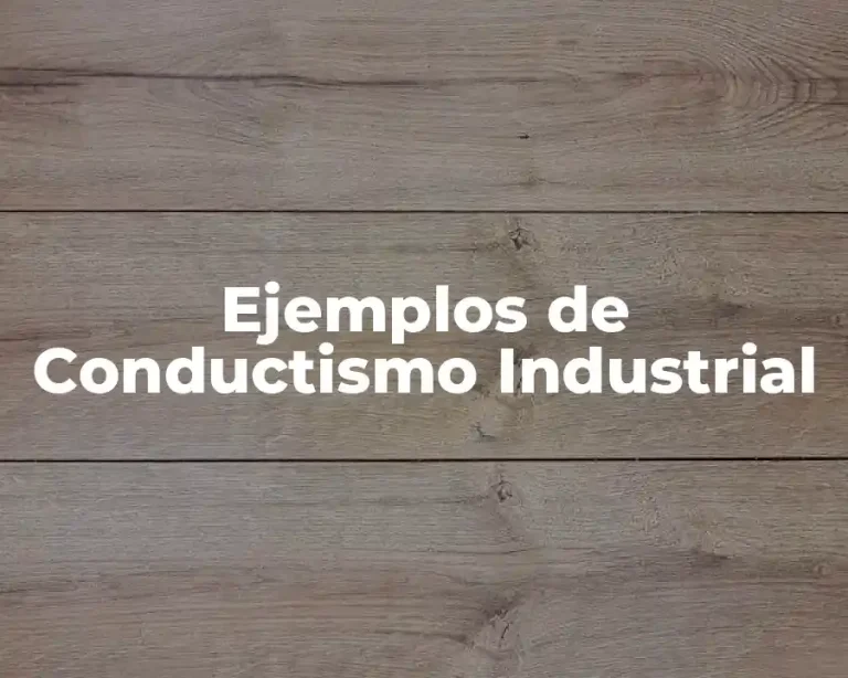 Ejemplos de Conductismo Industrial