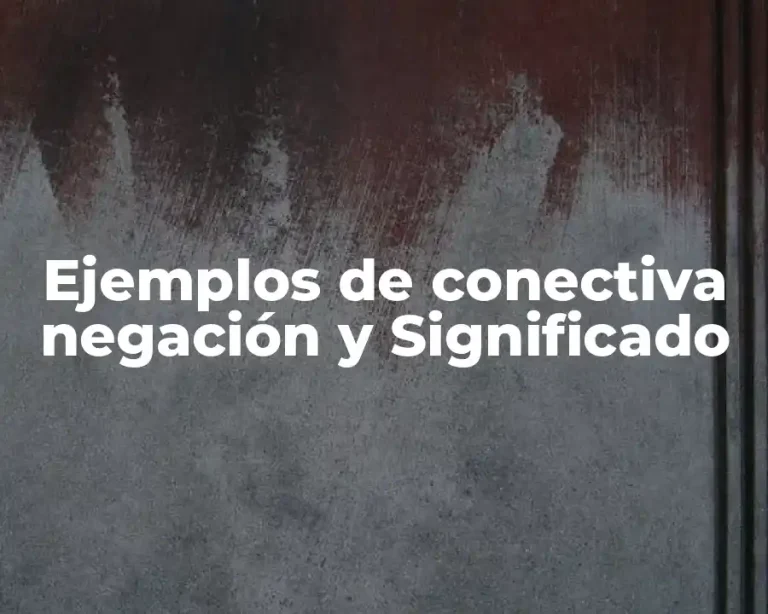 Ejemplos de conectiva negación y Significado