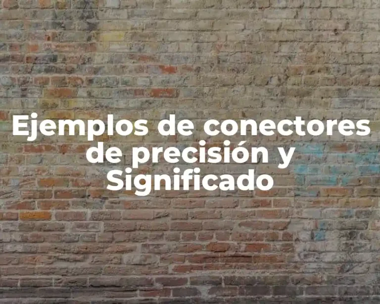 Ejemplos de conectores de precisión y Significado