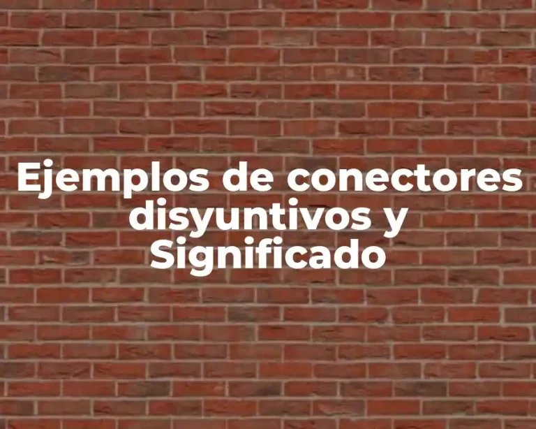 Ejemplos de conectores disyuntivos y Significado