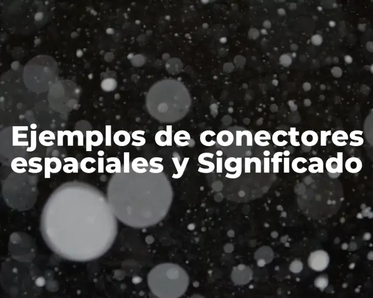 Ejemplos de conectores espaciales y Significado