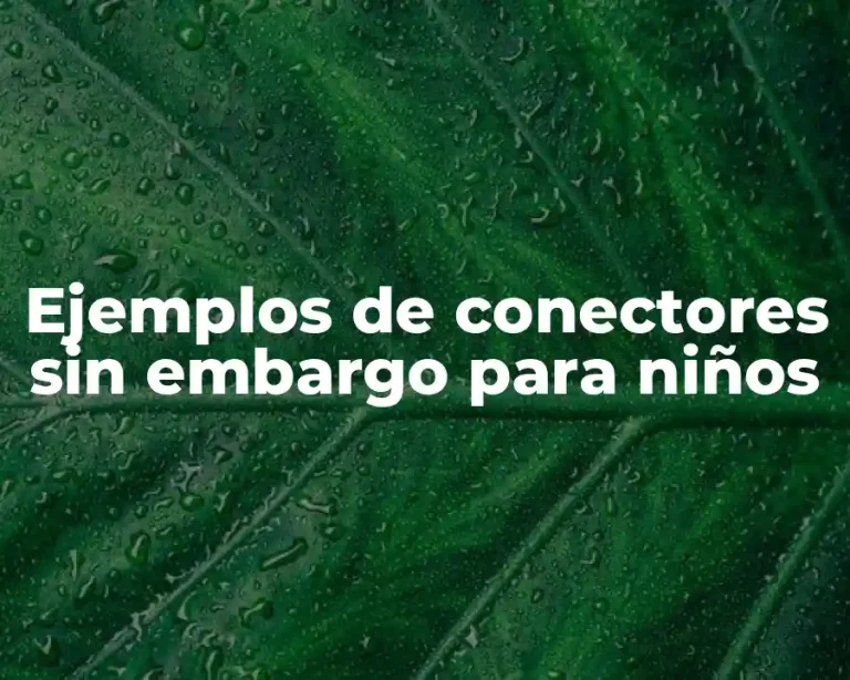 Ejemplos de conectores sin embargo para niños