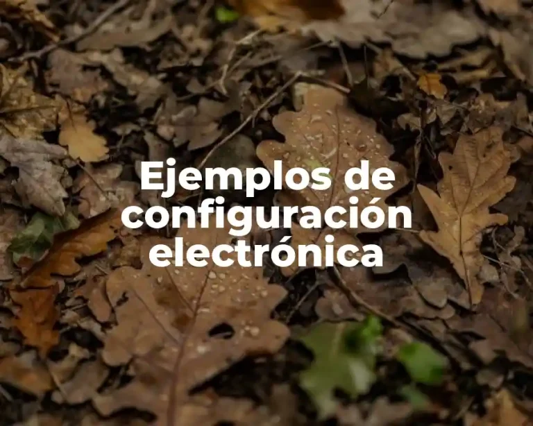 Ejemplos de configuración electrónica