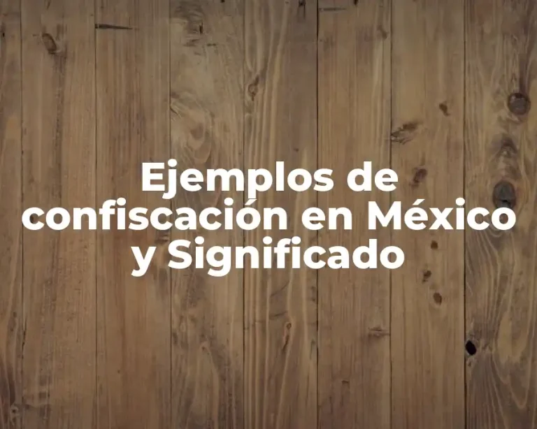 Ejemplos de confiscación en México y Significado
