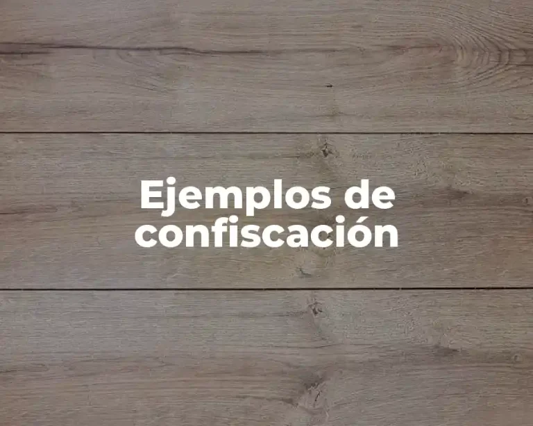 Ejemplos de confiscación