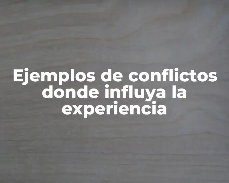 Ejemplos de conflictos donde influya la experiencia
