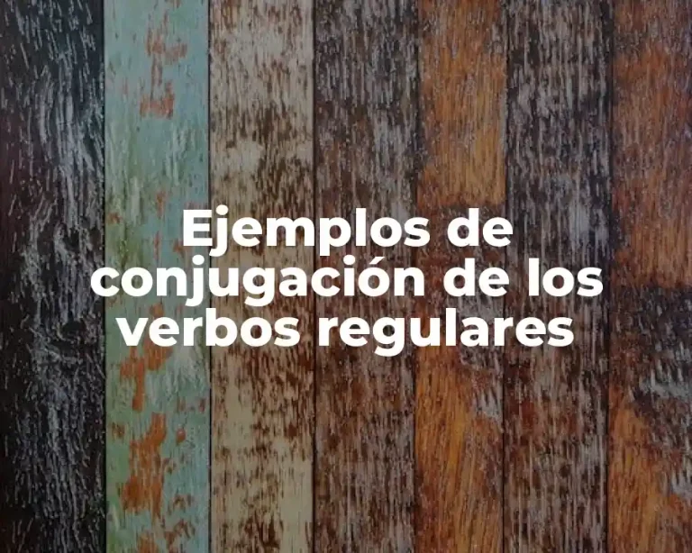 Ejemplos de conjugación de los verbos regulares