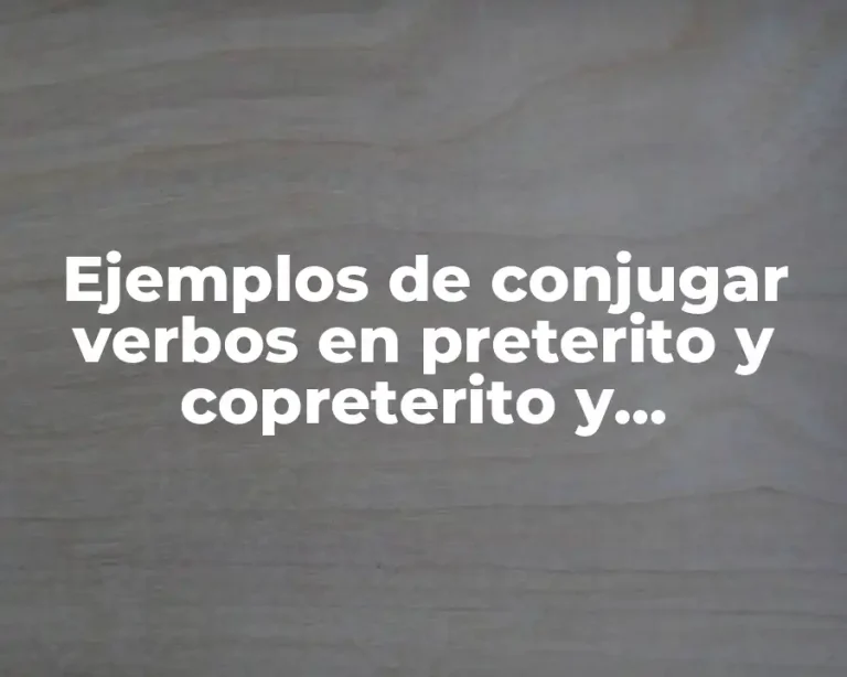 Ejemplos de conjugar verbos en preterito y copreterito y Significado