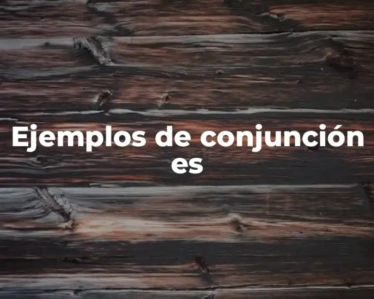 Ejemplos de conjunción es